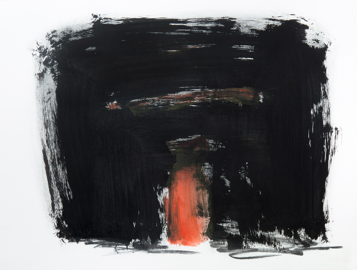 %22Shelter, Series 2, SSE24%22, ink, gouache, 12 by 9.5 Inches, 2016, ©Pascal Demeester