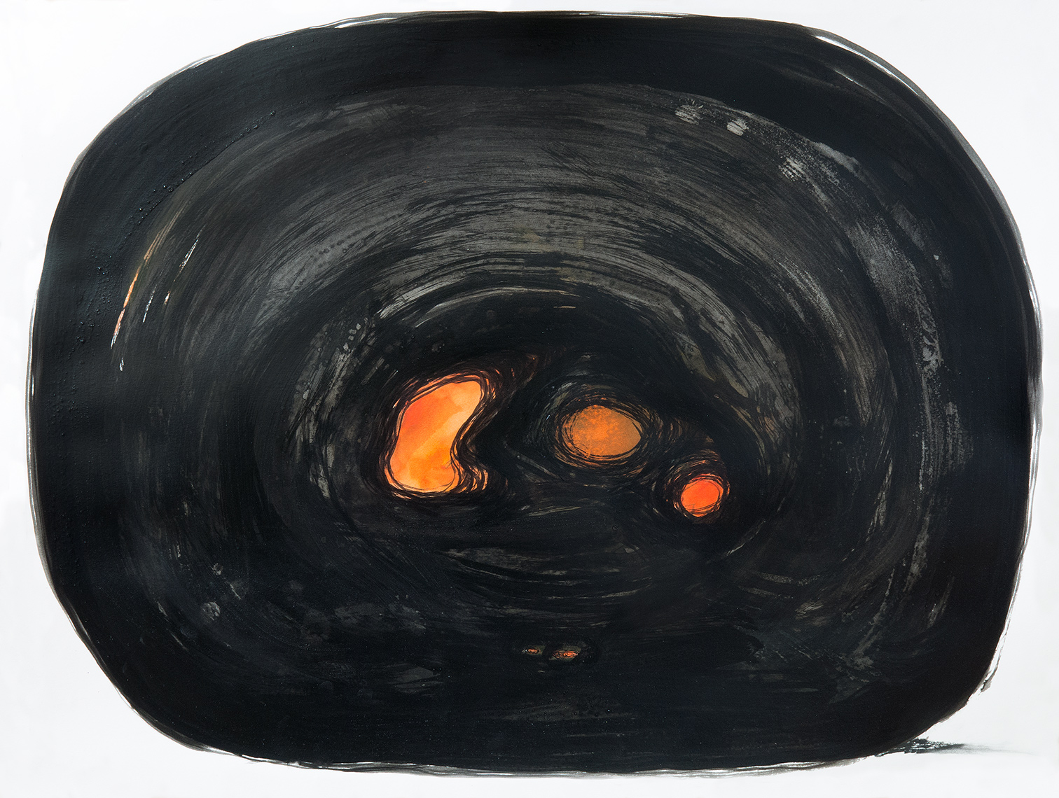 %22Shelter, Series 2, SSE39%22, ink, gouache, charcoal, 18 by 24 Inches, 2016, ©Pascal Demeester