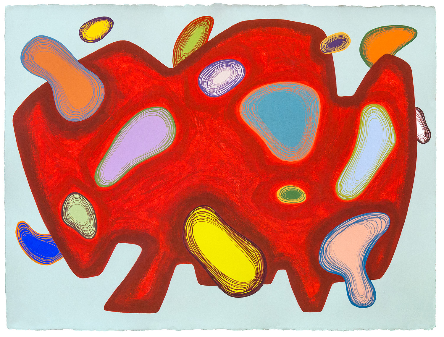 "Athanor N°S5A1",  gouache, crayon on Arches paper  56 by 76 cm / 22 by 30 inches 2/22-26/2017 ©Pascal Demeester 